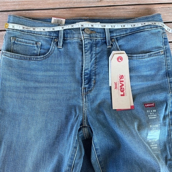 Levi’s 311 Shaping Distressed Skinny Jean Mid-Rise 31 x 30 Med Wash Stretch NWT - Picture 11 of 11